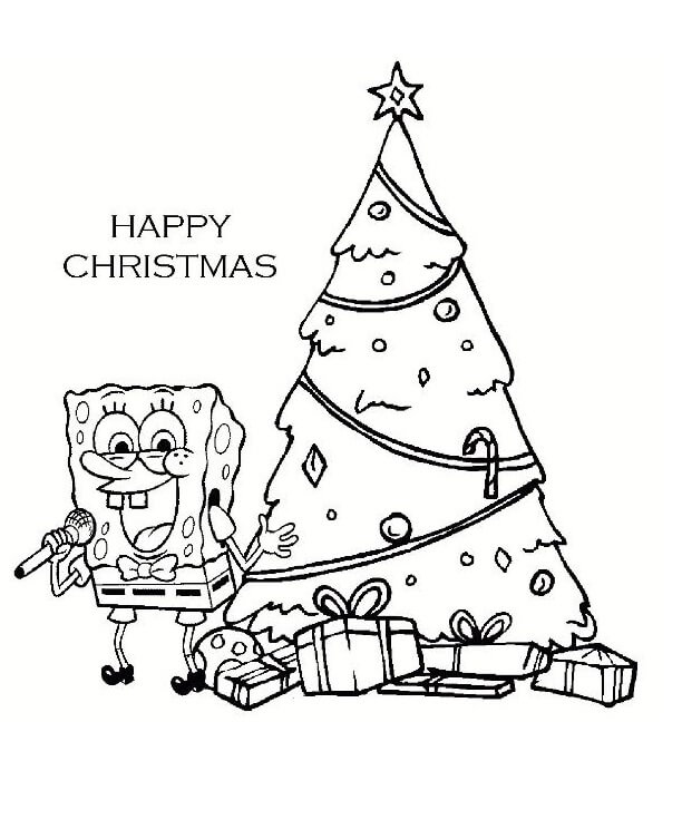 SpongeBob o Vánocích omalovánka