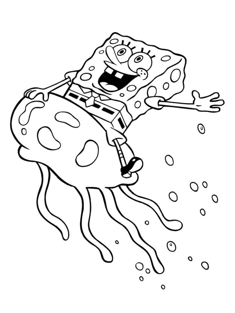 SpongeBob s medúzou omalovánka