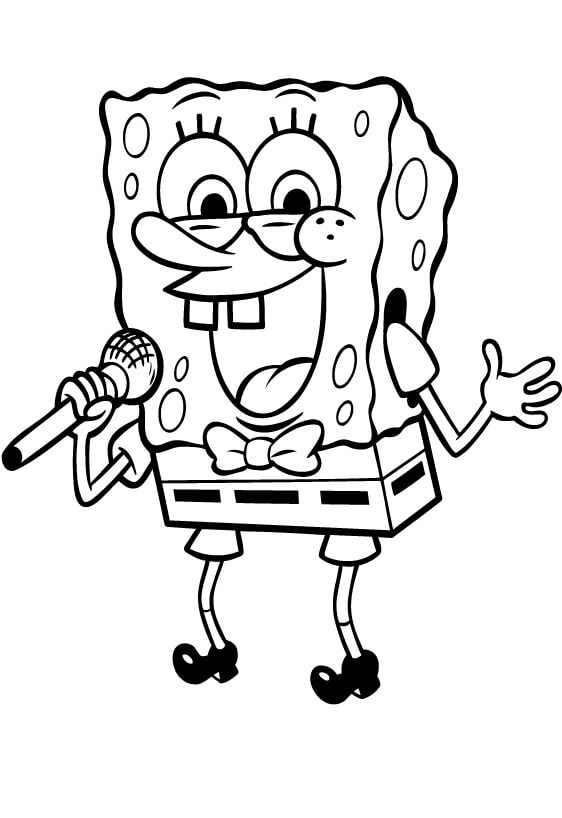 SpongeBob zpívá omalovánka