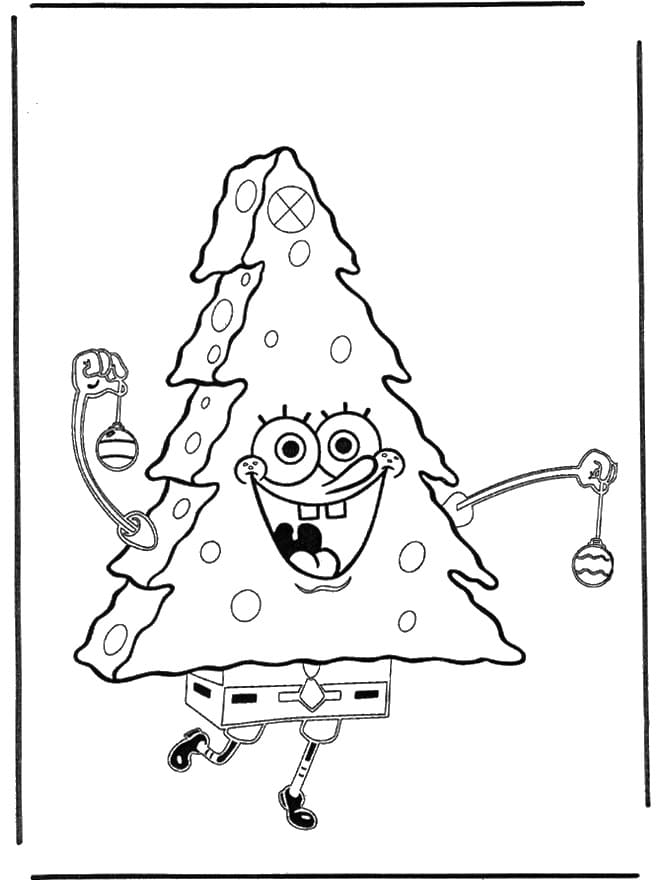 Vánoční strom SpongeBob omalovánka