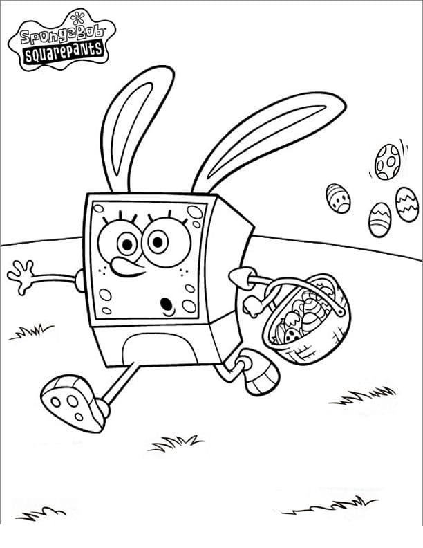 Velikonoční zajíček SpongeBob omalovánka