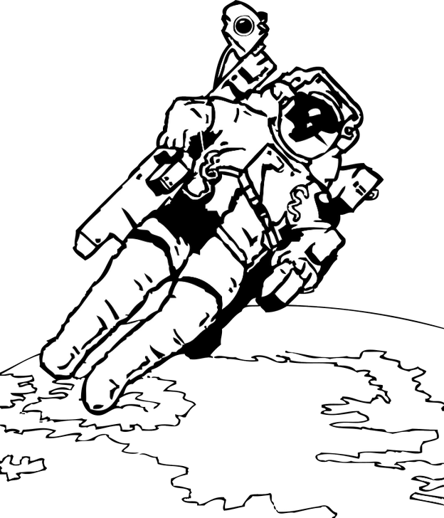 Astronaut omalovánka