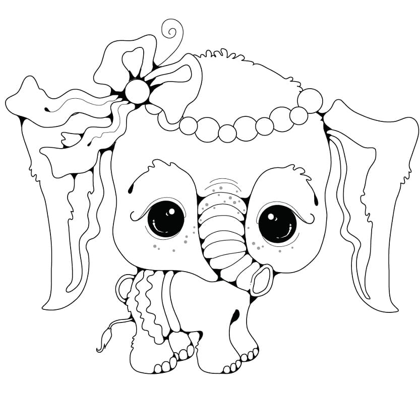 Lovely Elephant coloring page omalovánka