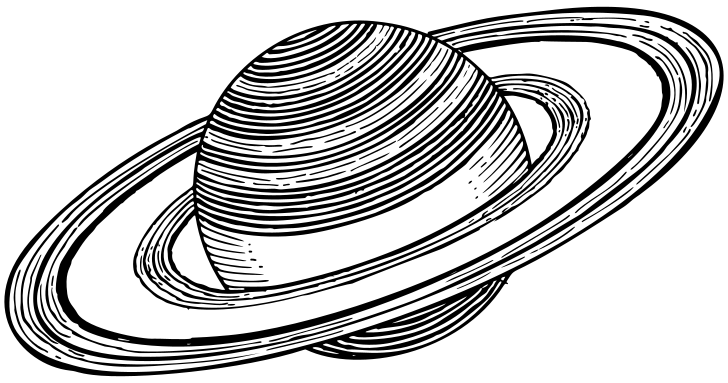 Planeta Saturn omalovánka
