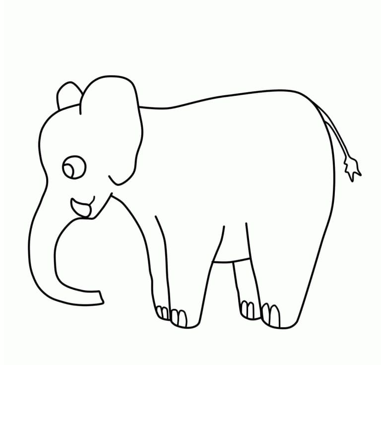 Simple Elephant coloring page omalovánka