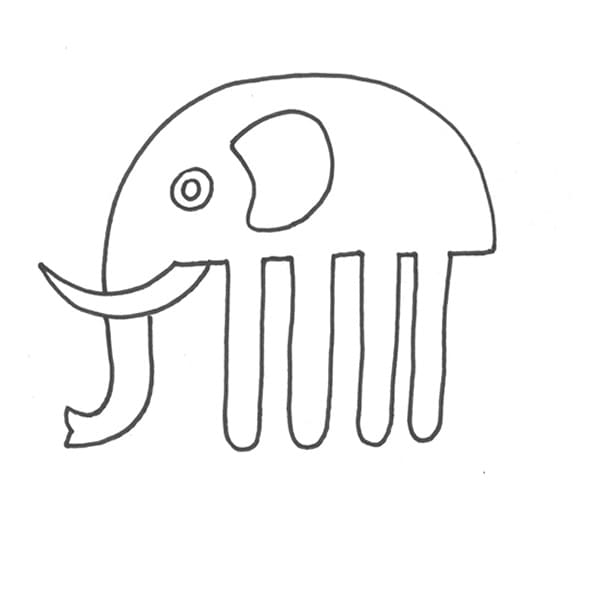 Very Easy Elephant coloring page omalovánka