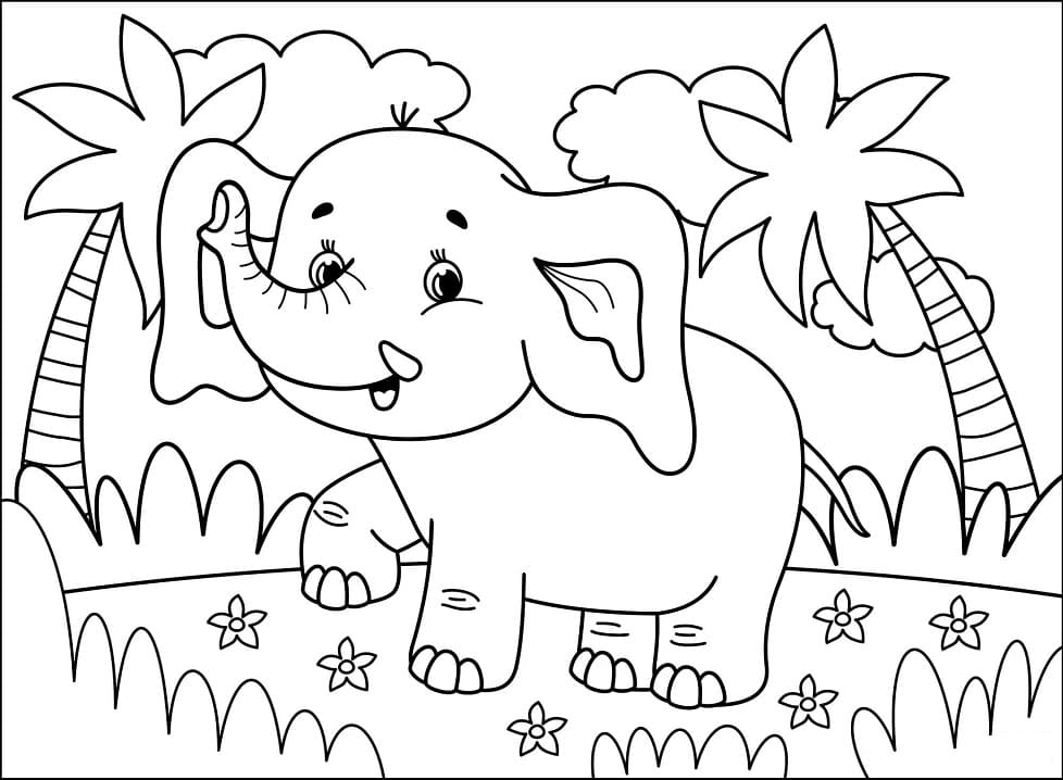 Malý slon omalovánka