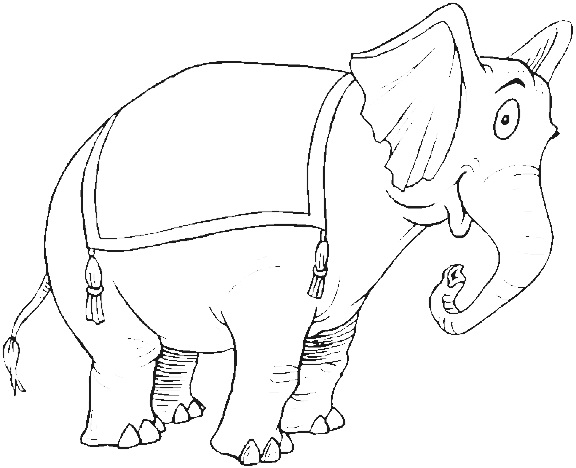 Slon 14 omalovánka