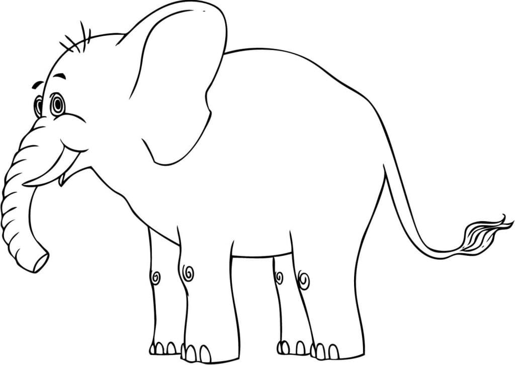 Slon s úsměvem omalovánka