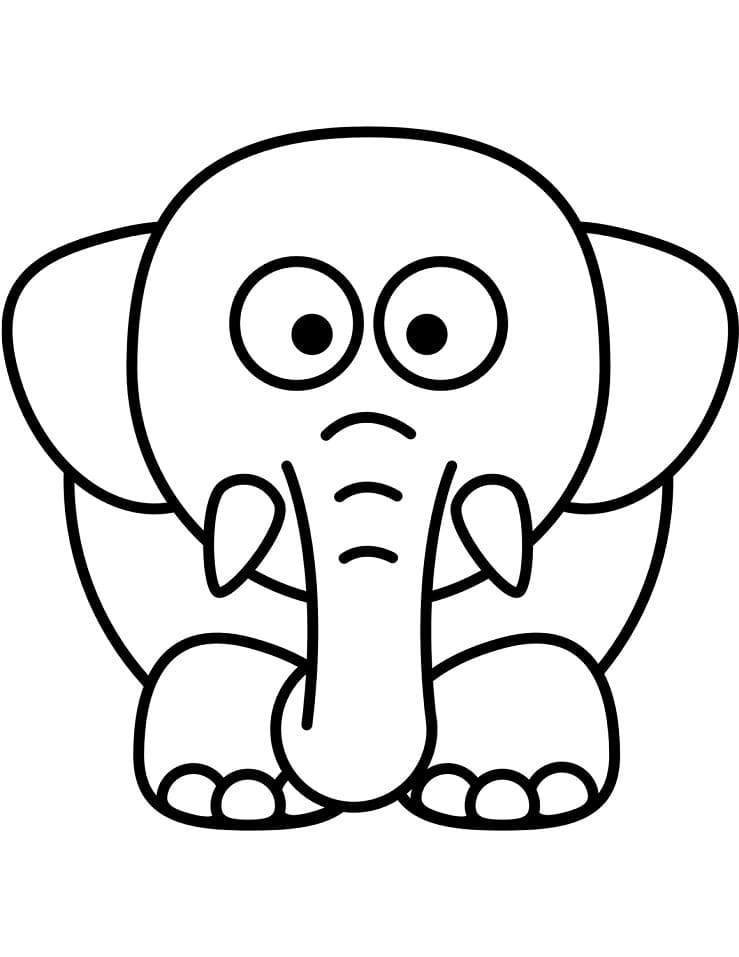 Snadný slon omalovánka