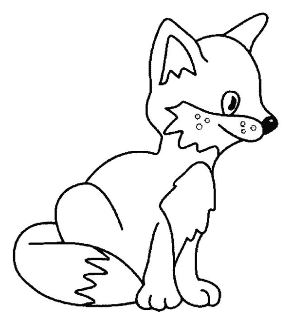 Omalovánka Jednoduché zbarvení lišky pro malé děti.