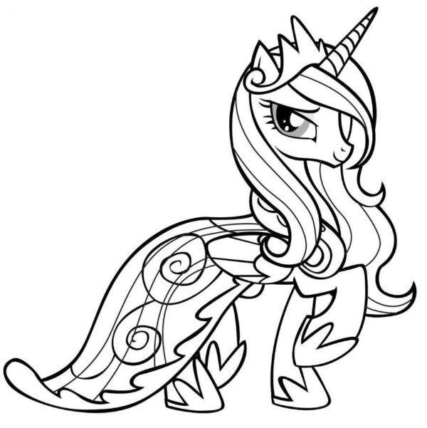 Krásná pony princezna omalovánka