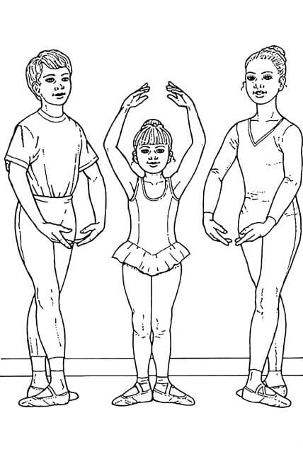 Lekce baletu. omalovánka