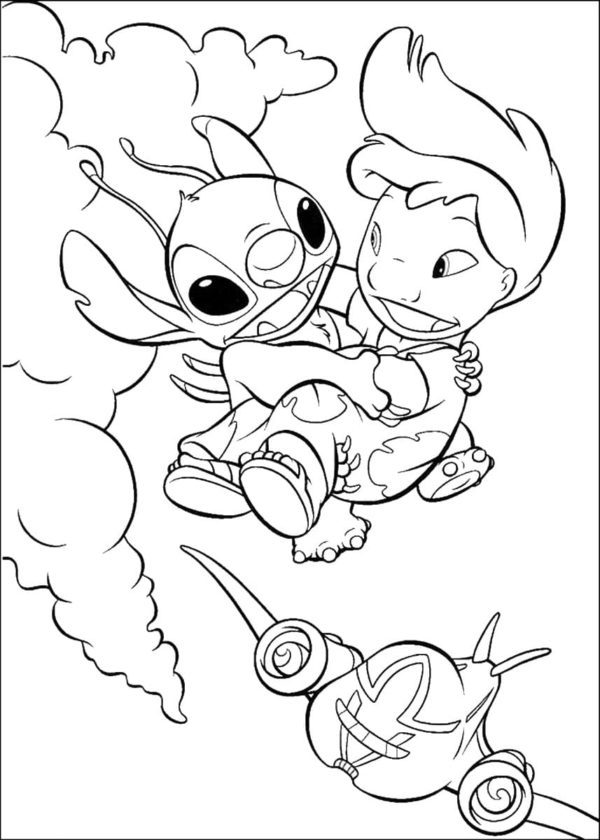 Lilo a Stitch létají omalovánka