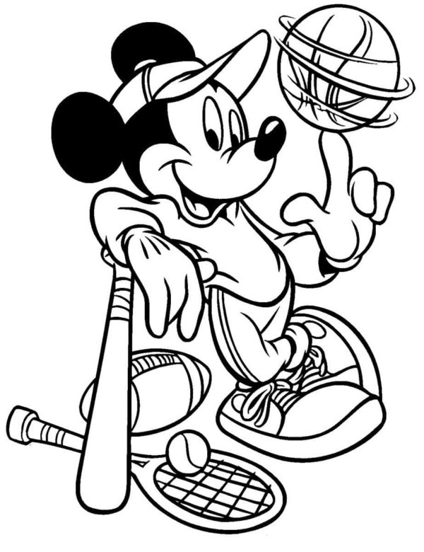 Mickey je sportovec omalovánka
