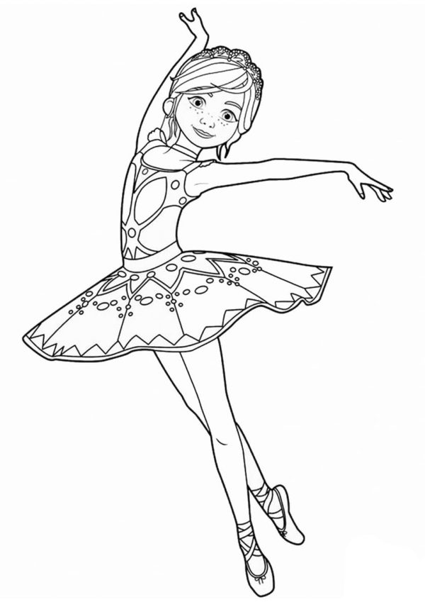 Mladý baletní tanečník. omalovánka