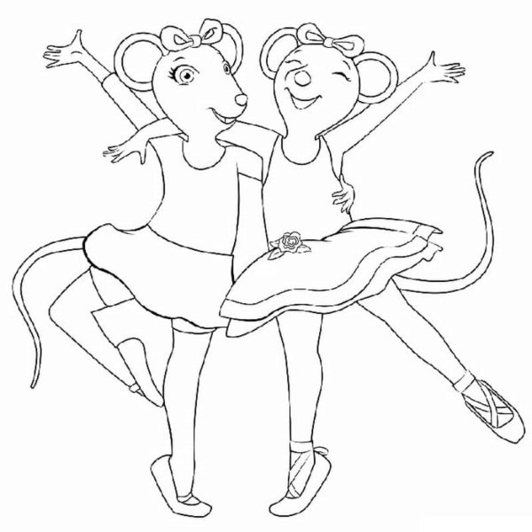 Myši tančí omalovánka