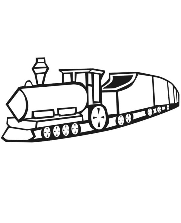 Nákladní vlak – nákladní vlak. omalovánka