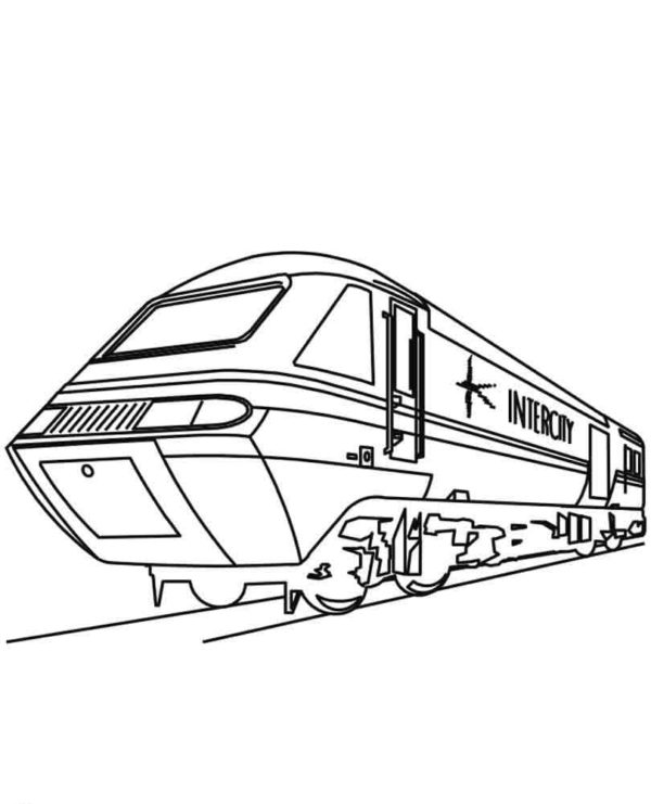 Po železnici se řítí propojené vozy omalovánka