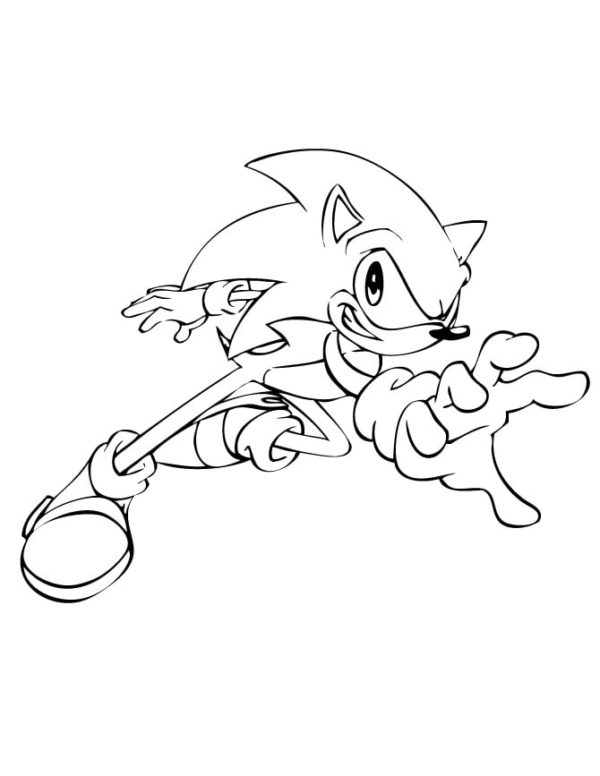 Sonic sáhne po zlatém prstenu. omalovánka