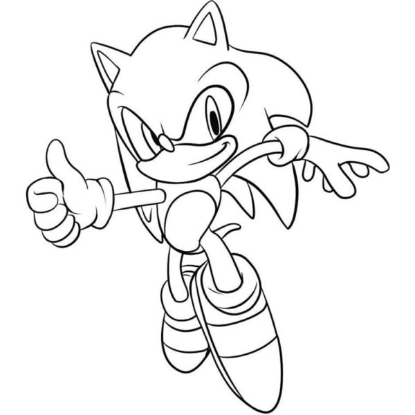 Sonic vzlétne a usměje se omalovánka