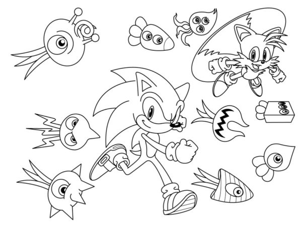 Squids a Sonic omalovánka