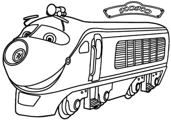 Vlaková lokomotiva Coco. omalovánka