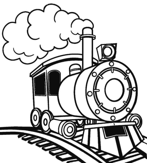 Železnice pro přepravu osob a zboží omalovánka