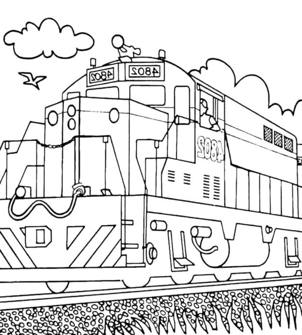 Železnici lze využít k přepravě zboží po celých kontinentech. omalovánka