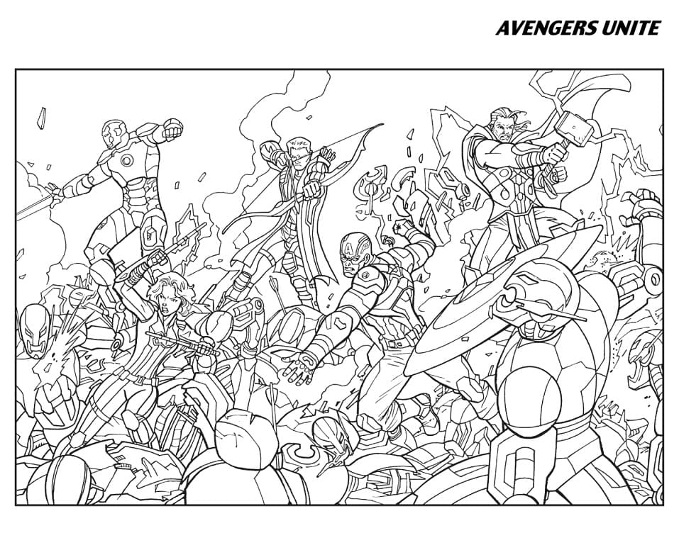 Avengers bránili svou planetu. omalovánka