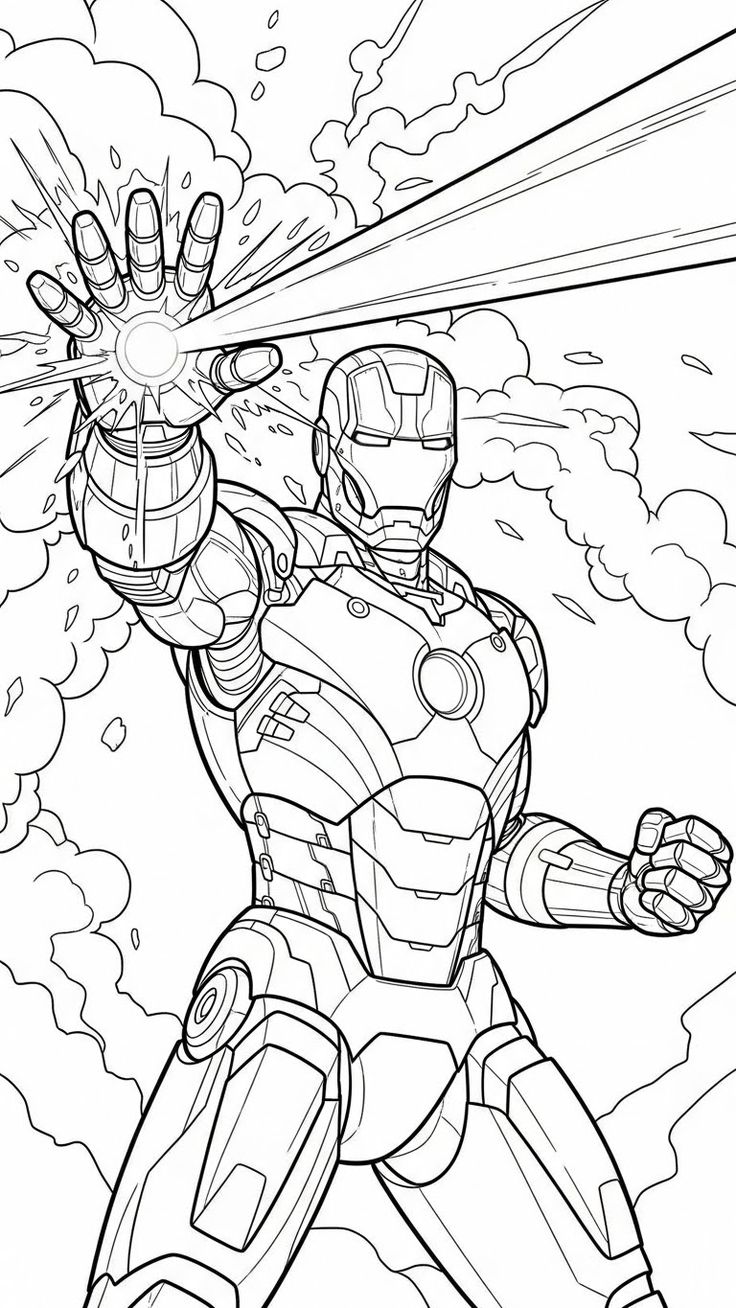 Iron Man zinscenoval epickou explozi. omalovánka
