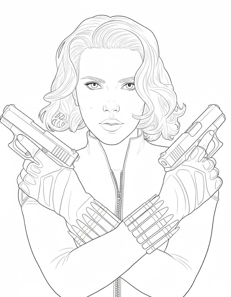 Komiks Black Widow omalovánka