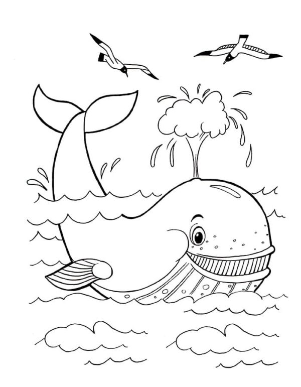 Legrační velryba omalovánka
