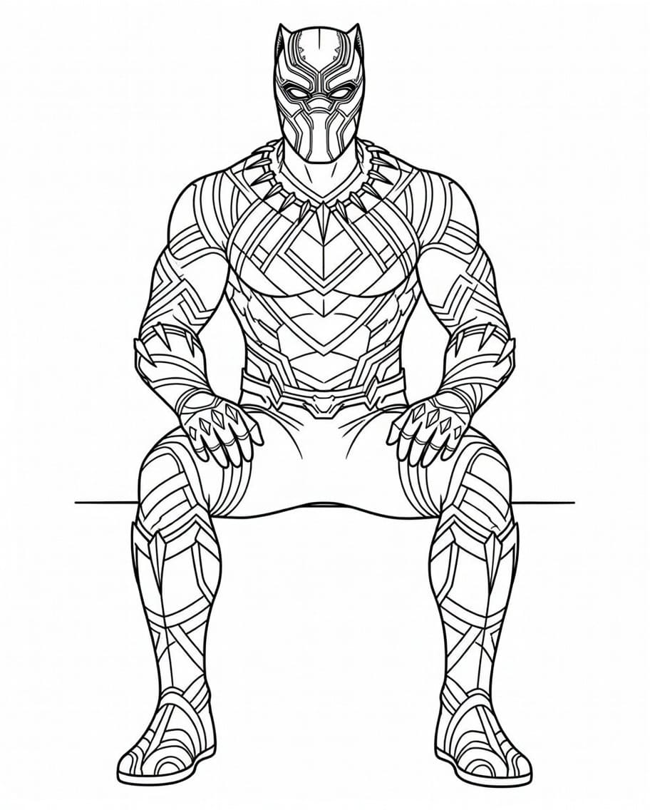 Úžasná Black Panther omalovánka