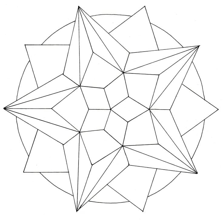 Omalovánka 3D geometrická hvězda.