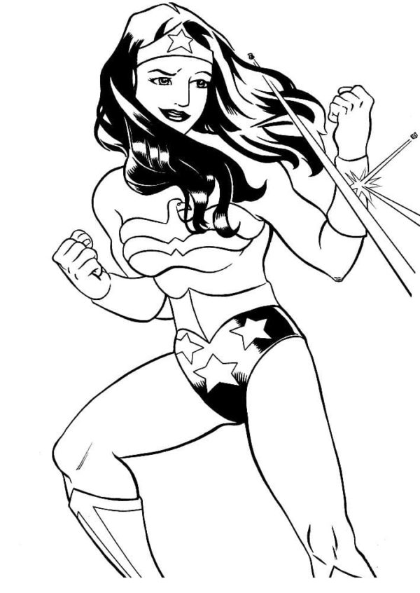 Amazonská princezna se superschopnostmi od bohyně lásky Afrodity alias Wonder Woman. omalovánka