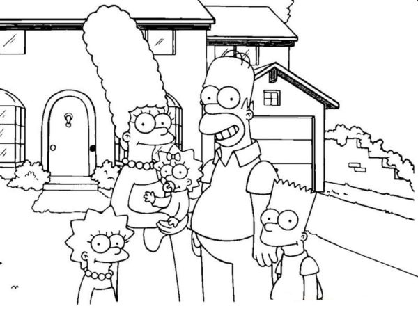 Bizarní rodina Simpsonových. omalovánka