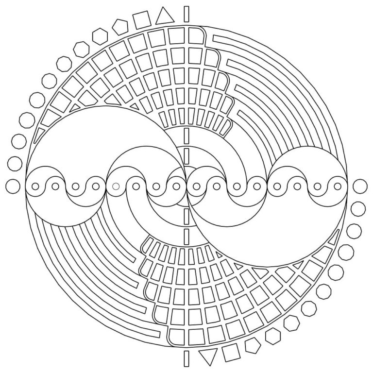 Černobílé geometrické tvary omalovánka