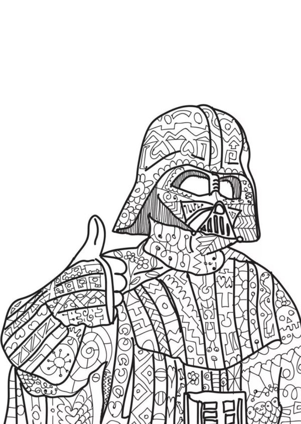 Darth Vader ve vzorech. omalovánka