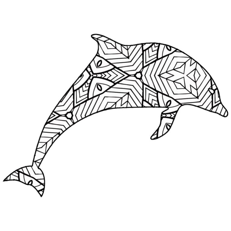 Omalovánka Delfín z geometrických tvarů
