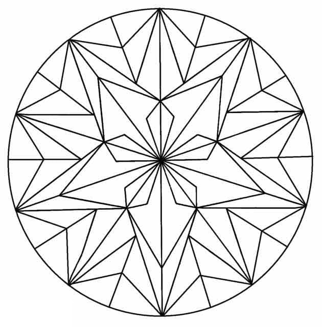 Omalovánka Elegantní kruh se vzory