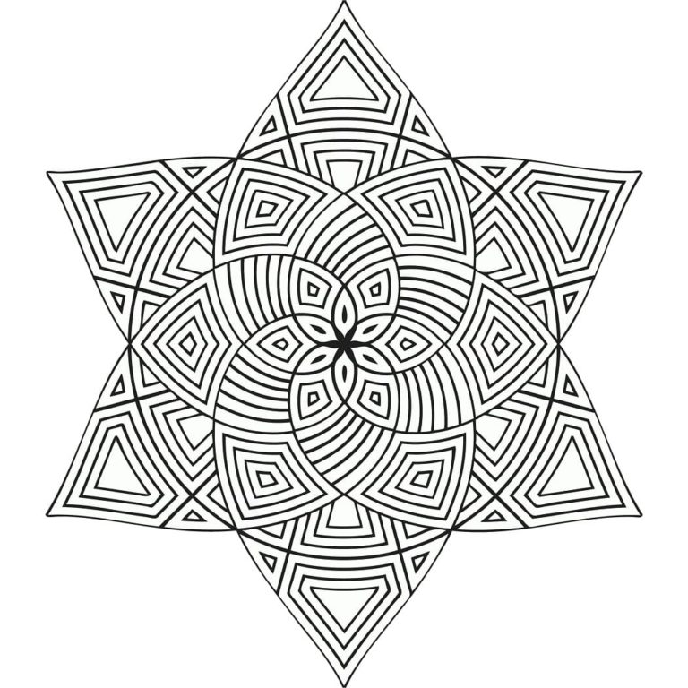 Geometrický vzor ve tvaru květiny omalovánka