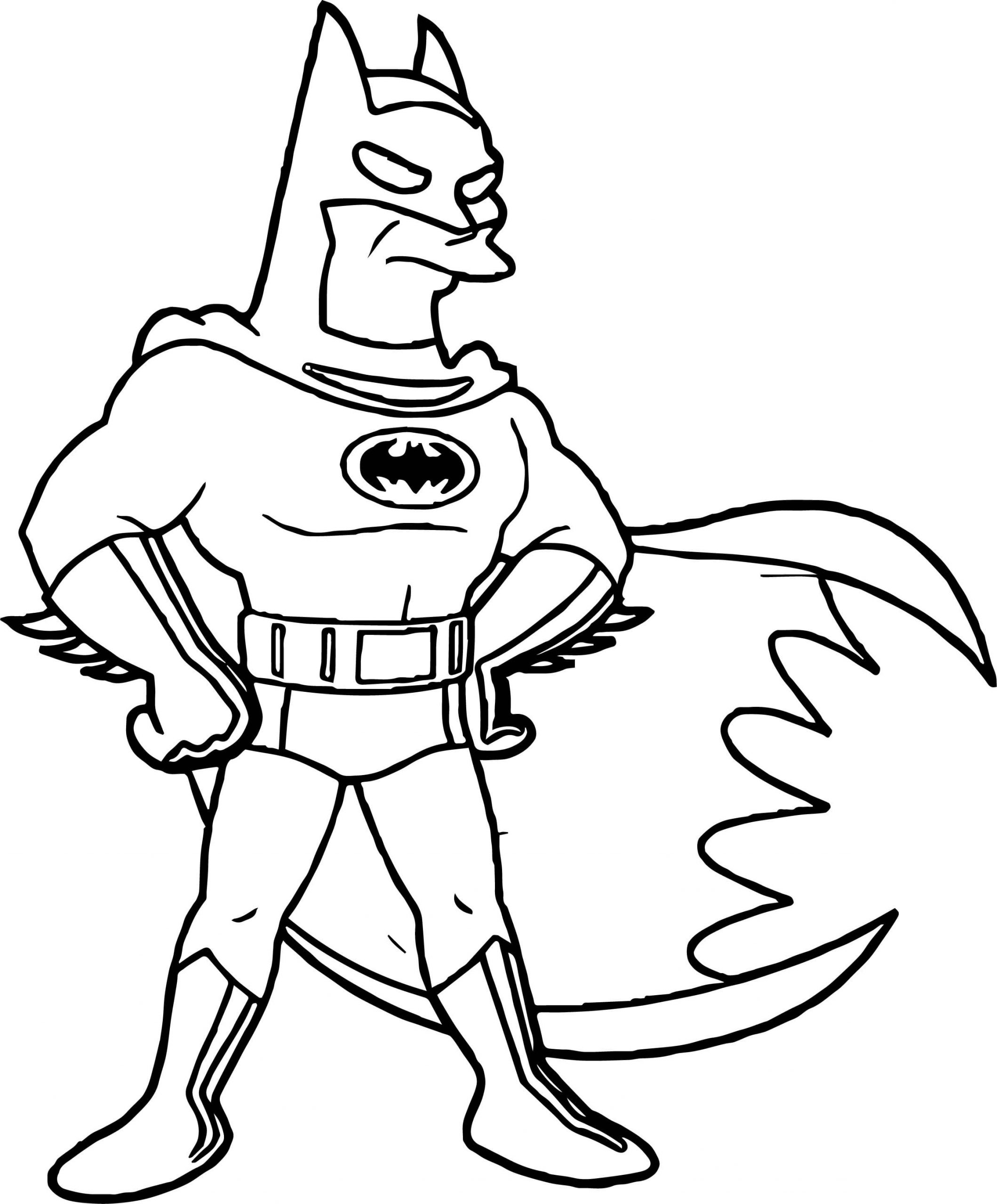 Homer Simpson jako Batman. omalovánka
