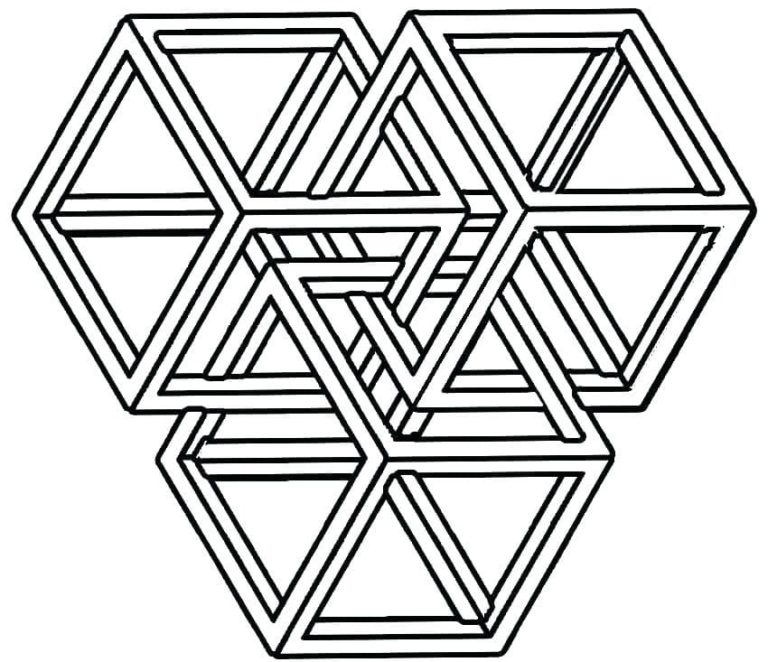 Omalovánka Hranol z geometrických tvarů