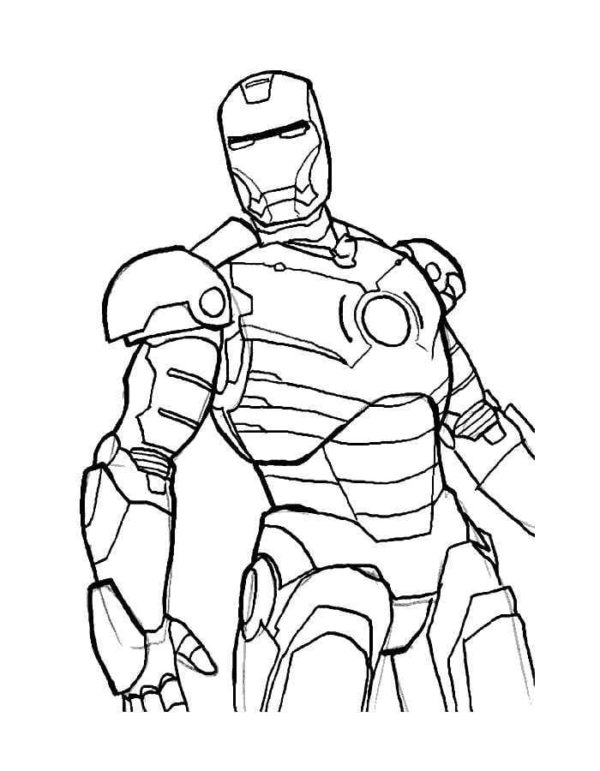 Iron Man má kyberpatické spojení s oblekem. omalovánka