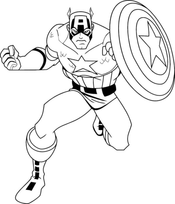 Jedna z nejznámějších postav ve světě komiksů – Captain America omalovánka