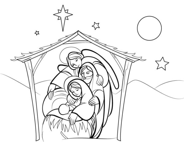 Ježíš Kristus se narodil v Betlémě. omalovánka