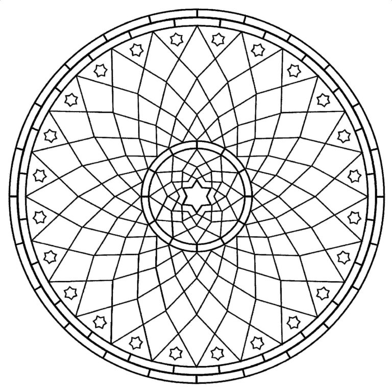 Kruh s geometrickým ornamentem omalovánka