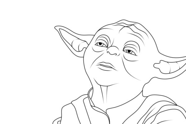 Kvalitní omalovánky Master Yoda z Hvězdných válek omalovánka