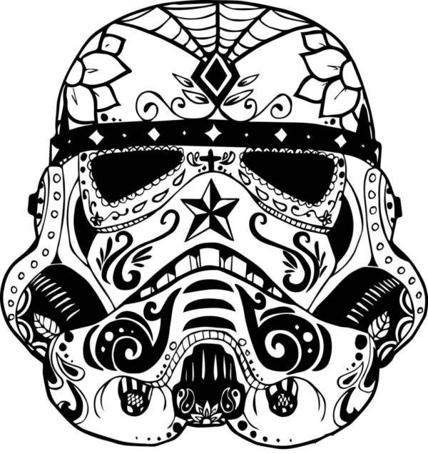 Luxusní maska Darth Vadera. omalovánka